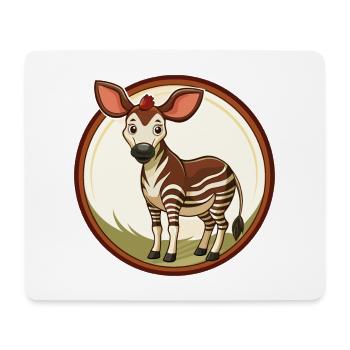 Okapi Colorful Kawaii Cartoon Character Clipart - Mouse Pad (horizontal) - white - Front