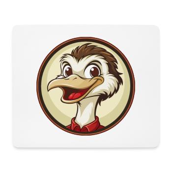 Ostrich Colorful Kawaii Cartoon Character Clipart - Mouse Pad (horizontal) - white - Front