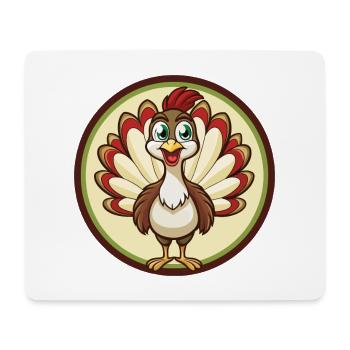 Peacock Colorful Kawaii Cartoon Character Clipart - Mouse Pad (horizontal) - white - Front