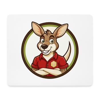 Kangaroo Colorful Kawaii Cartoon Character Clipart - Mouse Pad (horizontal) - white - Front