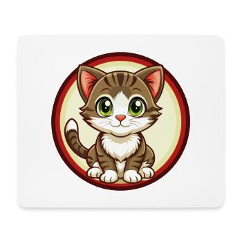 Kitten Colorful Kawaii Cartoon Character Clipart - Mouse Pad (horizontal) - white - Front