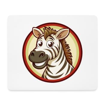 Zebra Colorful Kawaii Cartoon Character Clipart - Mouse Pad (horizontal) - white - Front