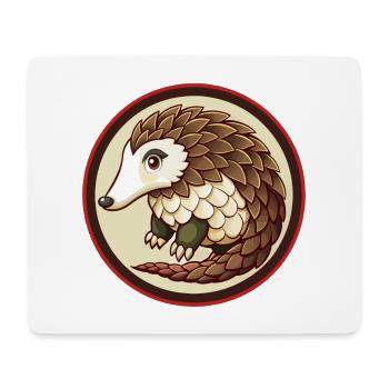 Pangolin coloré Kawaii Dessin animé Personnage Clipart - Tapis de souris (format paysage) - blanc - Devant