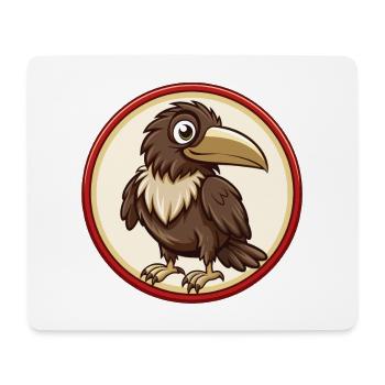 Rabe Bunte Kawaii Cartoon Figur Clipart - Mousepad (Querformat) - Weiß - Vorne