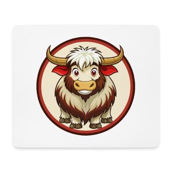 Yak Coloré Kawaii Dessin Animé Personnage Clipart Animal de compagnie - Tapis de souris (format paysage) - blanc - Devant