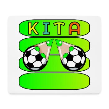 KITA FUßBALL NAMENSSCHILD - Mousepad (Querformat) - Weiß - Vorne