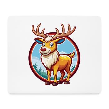Elch Niedlich Lustig Kawaii Cartoon Clipart Tier Haustier - Mousepad (Querformat) - Weiß - Vorne