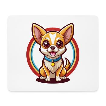 Chihuahua Dog Funny Kawaii Cartoon Clipart Animal - Mouse Pad (horizontal) - white - Front