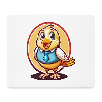Canari oiseau drôle Kawaii dessin animé Clipart Animal - Tapis de souris (format paysage) - blanc - Devant