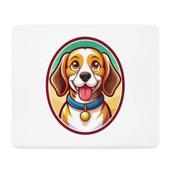Beagle Dog Funny Kawaii Cartoon Clipart Animal Pet - Mouse Pad (horizontal) - white - Front