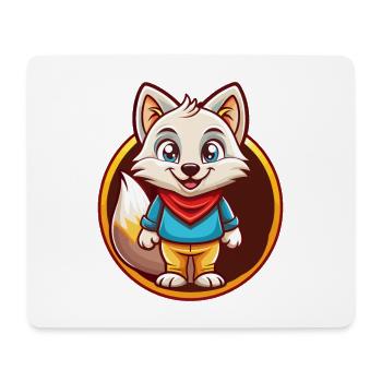 Polarfuchs Lustige Kawaii Cartoon Clipart Tier Haustier - Mousepad (Querformat) - Weiß - Vorne