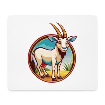Oryx mignon drôle Kawaii dessin animé Clipart animal de compagnie - Tapis de souris (format paysage) - blanc - Devant