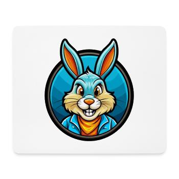 Lapin coloré Kawaii Dessin animé Personnage Clipart - Tapis de souris (format paysage) - blanc - Devant