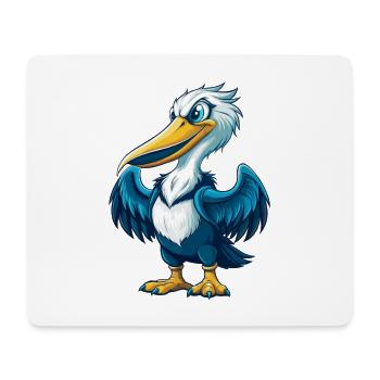 Pelikan Cool Kawaii Cartoon Charakter Clipart - Mousepad (Querformat) - Weiß - Vorne