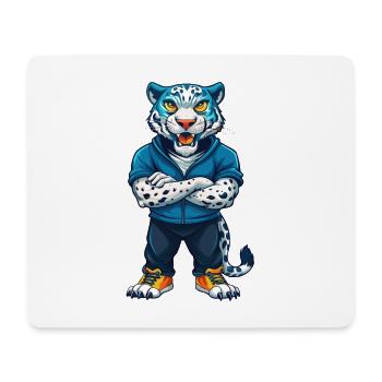 Leopard Cool Kawaii Cartoon Charakter Clipart - Mousepad (Querformat) - Weiß - Vorne
