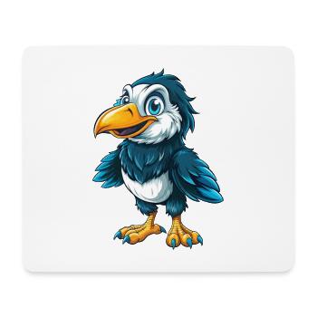 Krähe Cool Kawaii Cartoon Figur Clipart - Mousepad (Querformat) - Weiß - Vorne