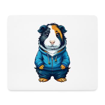 Cochon d’Inde Cool Kawaii Dessin animé Personnage Clipart - Tapis de souris (format paysage) - blanc - Devant