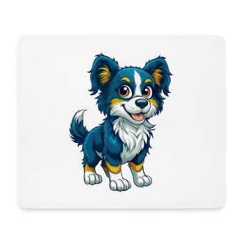 Dog Cool Kawaii Cartoon Character Clipart - Mouse Pad (horizontal) - white - Front
