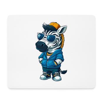 Zebra Cool Cartoon Figur Kawaii Clipart - Mousepad (Querformat) - Weiß - Vorne