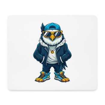 Falcon Cool Cartoon Character Kawaii Clipart - Mouse Pad (horizontal) - white - Front