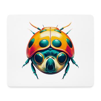 coccinelle mignon kawaii dessin animé clipart visage d’animal - Tapis de souris (format paysage) - blanc - Devant