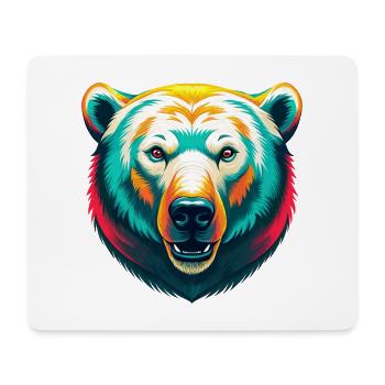 Polar Bear Cute Kawaii Cartoon Clipart Animal Face - Mouse Pad (horizontal) - white - Front