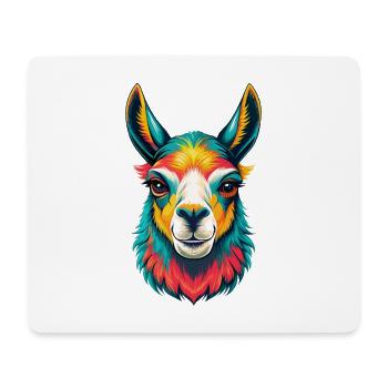 Lama Niedliches Kawaii Cartoon Clipart Tier Gesicht - Mousepad (Querformat) - Weiß - Vorne