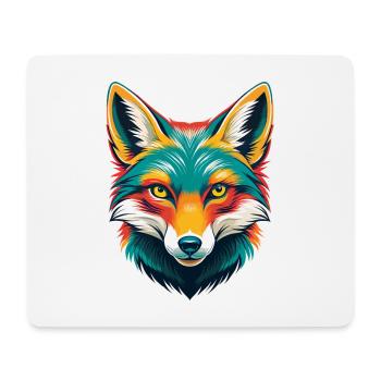 Fox Cute Kawaii Cartoon Clipart Animal Face - Mouse Pad (horizontal) - white - Front