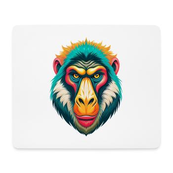 Pavian Niedliches Kawaii Cartoon Clipart Tier Gesicht - Mousepad (Querformat) - Weiß - Vorne
