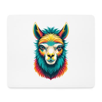 Alpaka Niedliches Kawaii Cartoon Clipart Tier Gesicht - Mousepad (Querformat) - Weiß - Vorne