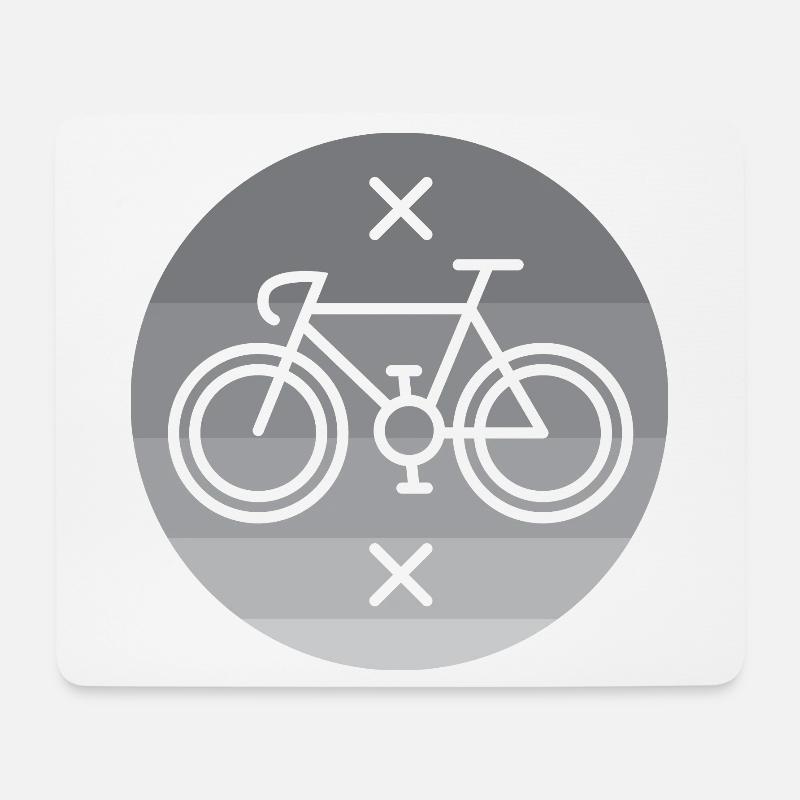 Fahrrad Rennrad Linien Emblem Logo Gravel Fixie - Mousepad (Querformat) - Weiß