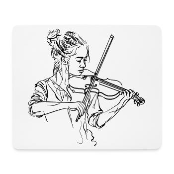 Fiddle Girl Drawing - Mouse Pad (horizontal) - white - Front
