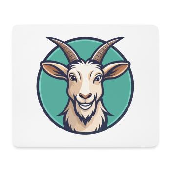 Ziege Kawaii Cartoon Figur Tier Haustier Gesicht - Mousepad (Querformat) - Weiß - Vorne