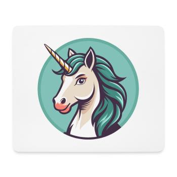Unicorn Kawaii Cartoon Character Animal Pet Face - Mouse Pad (horizontal) - white - Front