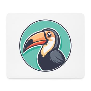 Toucan Kawaii Dessin animé Personnage Animal Animal Visage - Tapis de souris (format paysage) - blanc - Devant