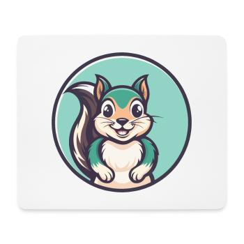 Eichhörnchen Kawaii Cartoon Figur Tier Haustier Gesicht - Mousepad (Querformat) - Weiß - Vorne