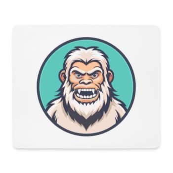 Yeti Kawaii Cartoon Character Animal Pet Face - Mouse Pad (horizontal) - white - Front