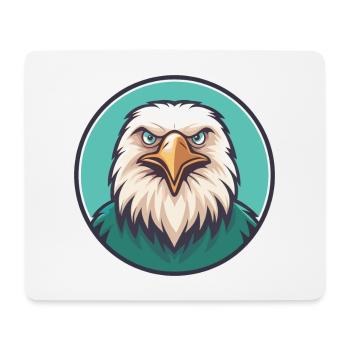 Eagle Kawaii Cartoon Character Animal Pet Face - Mouse Pad (horizontal) - white - Front