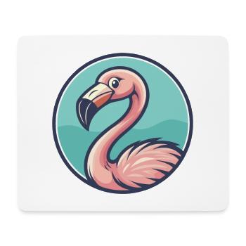 Flamingo Kawaii Cartoon Character Animal Pet Face - Mouse Pad (horizontal) - white - Front