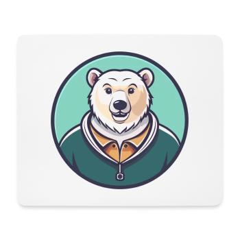 Eisbär Kawaii Cartoon Figur Tier Gesicht - Mousepad (Querformat) - Weiß - Vorne