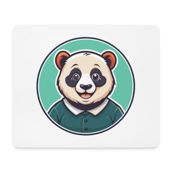 Panda Kawaii Dessin animé Personnage Animal Animal Visage - Tapis de souris (format paysage) - blanc - Devant