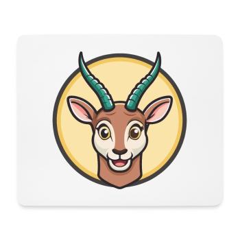 Antilope Kawaii Cartoon Figur Tier Haustier Gesicht - Mousepad (Querformat) - Weiß - Vorne