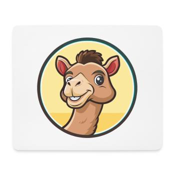 Camel Kawaii Dessin animé Personnage Animal Animal Visage - Tapis de souris (format paysage) - blanc - Devant