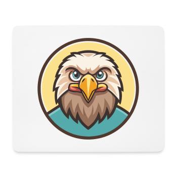 Eagle Kawaii Cartoon Character Animal Pet Face - Mouse Pad (horizontal) - white - Front