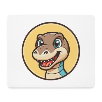 dinosaure kawaii dessin animé personnage animal visage d’animal de compagnie - Tapis de souris (format paysage) - blanc - Devant