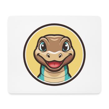 Komodo Kawaii Dessin animé Personnage Animal Animal Visage - Tapis de souris (format paysage) - blanc - Devant