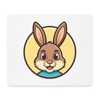 Kaninchen Kawaii Cartoon Figur Tier Haustier Gesicht - Mousepad (Querformat) - Weiß - Vorne