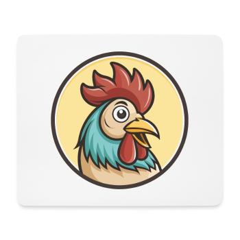 Coq Kawaii Dessin animé Personnage Animal Visage D’animal - Tapis de souris (format paysage) - blanc - Devant