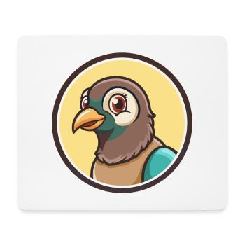 Taube Kawaii Cartoon Figur Tier Haustier Gesicht - Mousepad (Querformat) - Weiß - Vorne