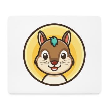 Eichhörnchen Kawaii Cartoon Figur Tier Haustier Gesicht - Mousepad (Querformat) - Weiß - Vorne